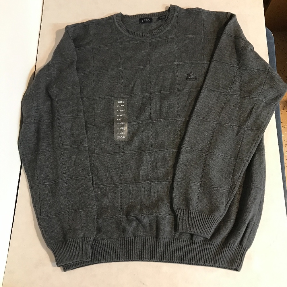NEW MEN'S IZOD SIZE XL GREY SWEATER